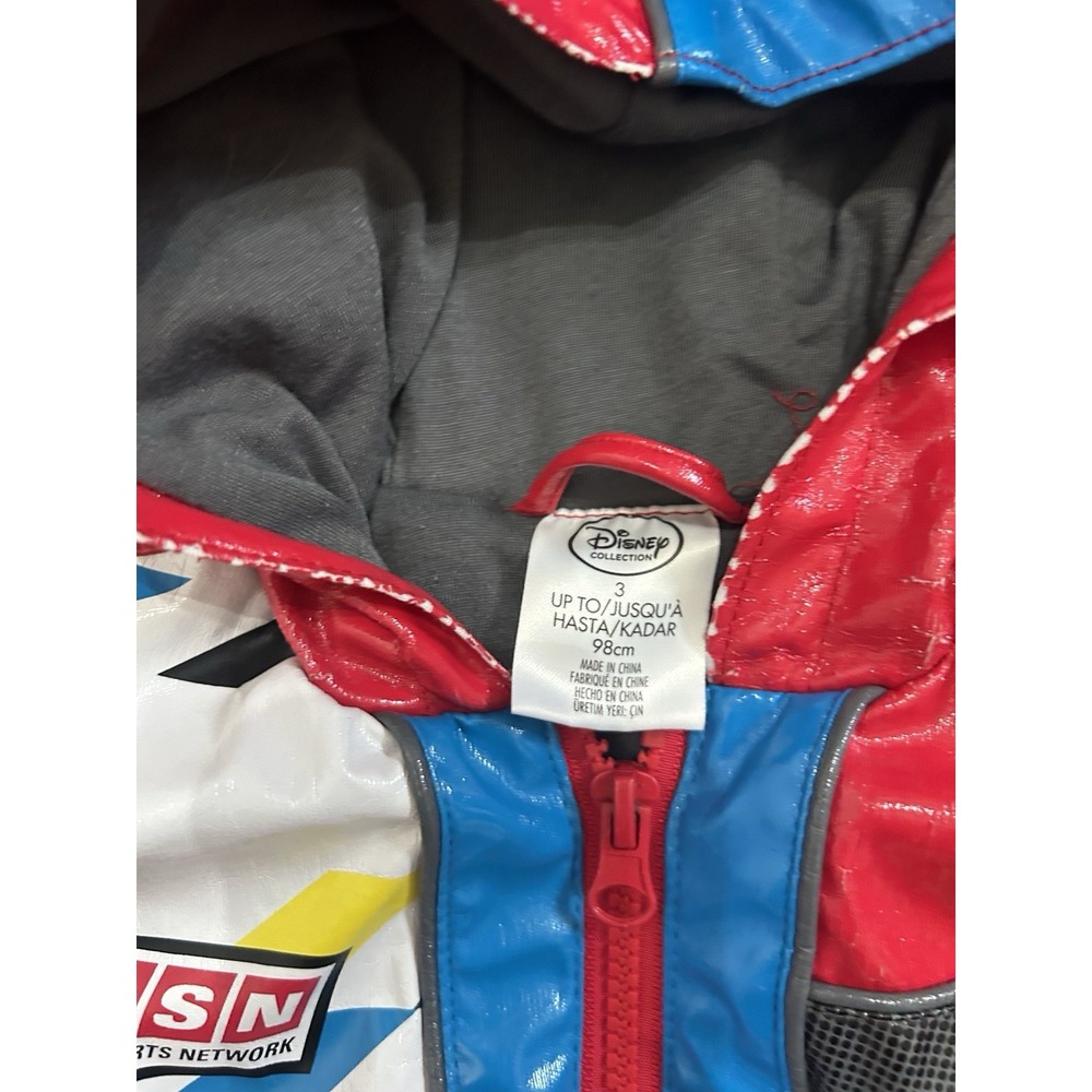 Disney Cars Lightning McQueen Jacket Boys Toddler 3 3T HoodedRaincoat 95 Pixar - Picture 5 of 7